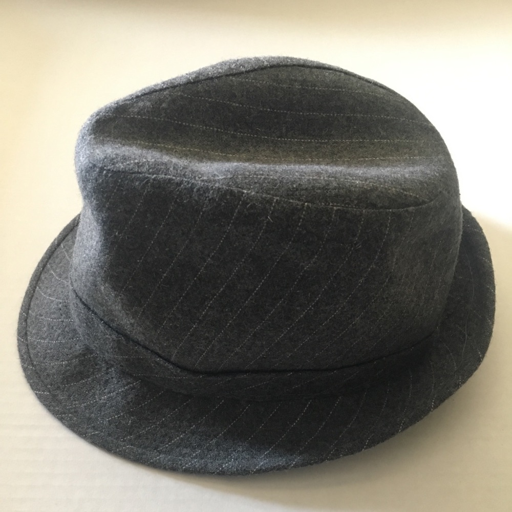 Unisex Gray Pinstripe Fedora